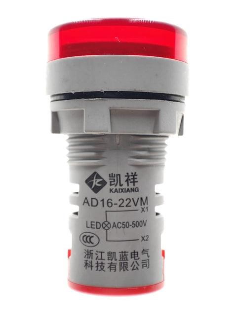 3pcs Digital Display AC Voltage Indicator, 22mm Round Head LED Voltage Tester, AC50~500V Voltmeter Monitor in Green,