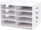 SONGWAY Desktop Mail Sorter Organizer, Small File Organizer with 8 Compartments for Desk, Ink Pad Storage