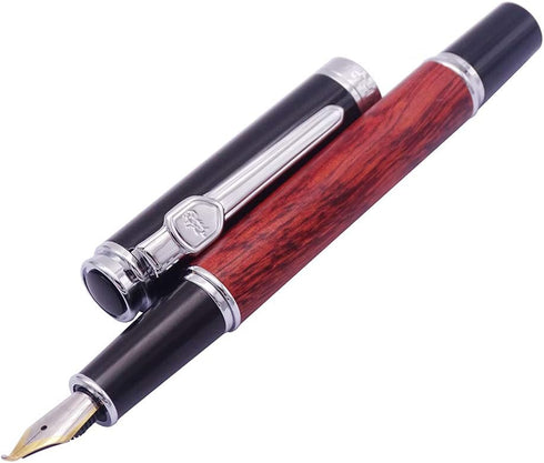 Jinhao Nature Rose Wood Fountain Pen with Bent Nib (Fine to Broad Size) for Calligraphy and Art