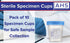 AHS American Hospital Supply Sterile Urine Cups with Lids | Single-Use Specimen Containers, 4 Oz. (Pack of 10)