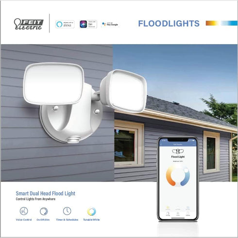 Smart WiFi Dual-Head LED Floodlight for Ultimate Control
