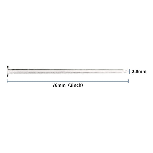 60pcs Hardware Nails, 3 Inches Nickel Plated Hanging Nails for Wood, Wall Hanging, Long Nails (3 in)