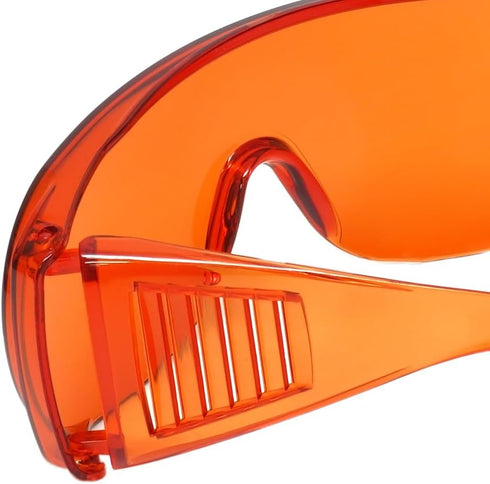 Calabria Orange Fitover Dental Safety Glasses, Protection for Teeth Whitening LED Light, Blue/Red Light Goggles