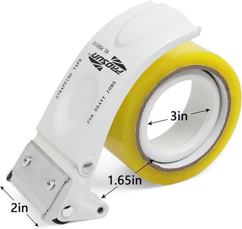 PROSUN 2 Pack Metal Packing Tape Dispenser Gun: 2-inch Wide Tape Dispensers/3-Inch Inner Paper Core (2" Orange + 2"