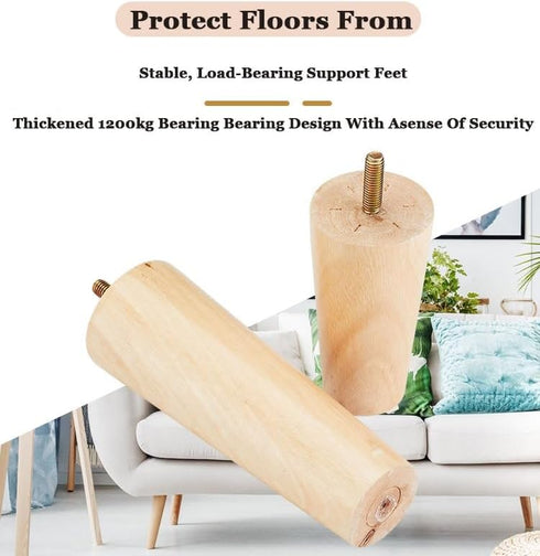 JCVCVV 8CM, 10CM, 12CM, Table(15cm/5.9in) Furniture Wood Legs, Simple Style Dresser Legs, Replacement Legs, Cabinets