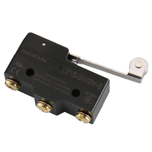 Baomain Micro Switch Z-15GW2S-B (LZ15-GW2M-B) Long Hinge Roller Lever AC DC Limit - Pack of 2