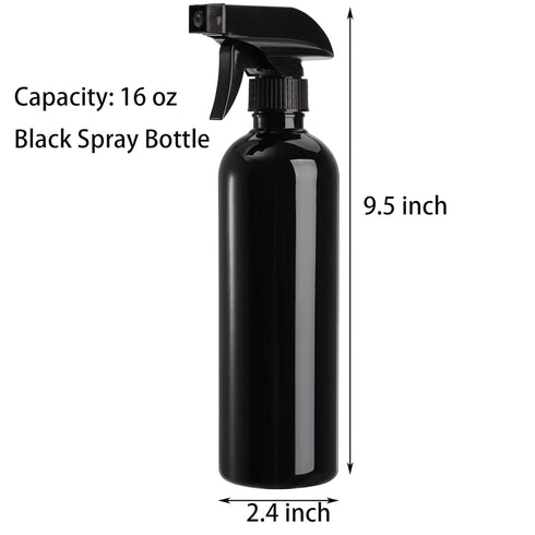 TOPZEA 12 Pack 16oz Black Plastic Spray Bottles, Durable Leak-proof Sprayers with Mist and Stream Option