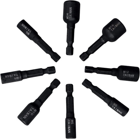 8 Pcs Tap Socket Wrench, High Hardness Alloy Steel Socket Taps, 1/4 Hex Shank Air Screwdriver Accessories