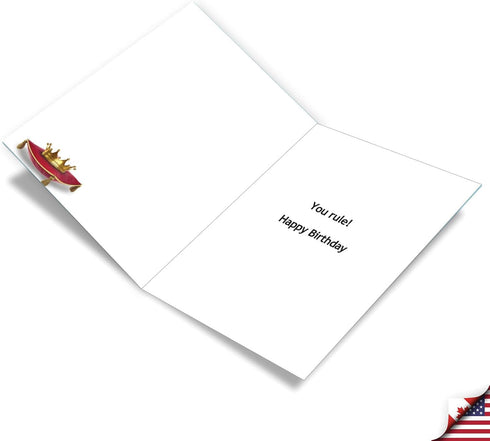 NobleWorks Big Jumbo Funny Birthday Greeting Card 8.5 x 11 Inch with Envelope - Large Bday Needs A Crown J5581BDG