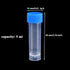 50 Pieces 5 ML Test Tubes Plastic Cryovial Tubes with Blue Screw Caps and Flat Bottom Clear Sample Vial Container Graduated Tube for Science, Labs