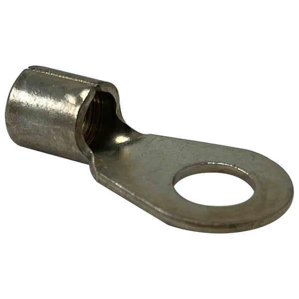 (100) Non-Insulated 6 AWG Gauge Ring Connector, 5/16" Stud Electrical Wire Terminal, USA