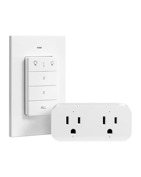 DEWENWILS Remote Control Outlet, Wireless Light Switch for 2 Independent Control Sockets