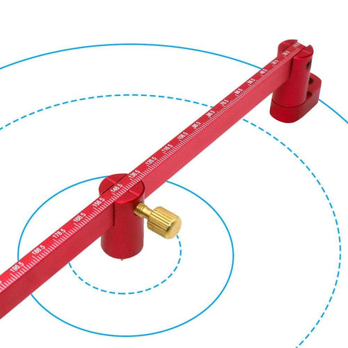 300mm Large Woodworking Compass Tool, Circle Ruler Marking Gauge, Woodworking Compass Scriber (Red)