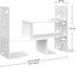 MASAKA B&W Desktop Organizers with Shelves, Adjustable WPC Display Shelf for Office Desk, Makeup Shelf, White