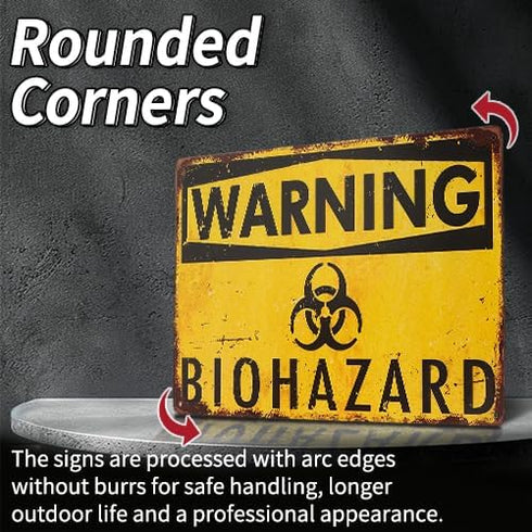 dingleiever Warning Biohazard Hazard Sign, Novelty METAL Sign