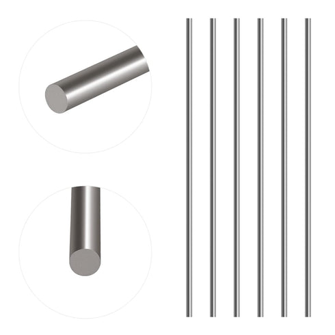 Glarks 6Pcs 3mm x 300mm Stainless Steel Solid Metal Round Rod for DIY RC Model Car, Helicopter, Airplane