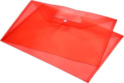 PATIKIL 20 Pack A4 Plastic Envelopes Folder with Snap Closure, Documents Organizer for Office Business, Red