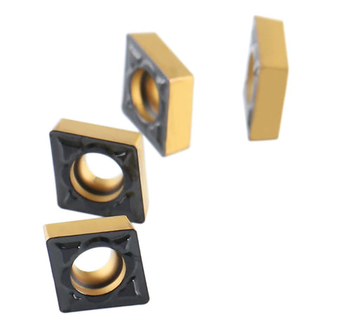 Accusize Industrial Tools CCMT21.51-MD CVD Coated Carbide Inserts, 10 Pcs/Box, Black and Yellow
