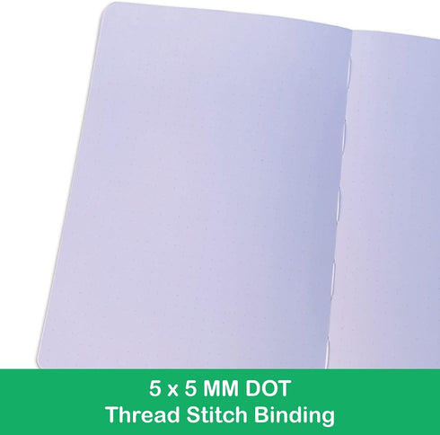 Dotted Notebook Journal – 180GSM Bamboo Thick White Paper, 160 Pages, 5 * 5MM Dot Grid, Lay Flat Binding