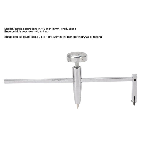 Adjustable Dry Wall Circle Cutter with Sturdy Metal Construction and Sharp Blade for Clean Circles