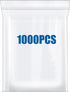 1000PCS 1"x1" Clear Resealable Poly Zip Bags, Durable Mini Baggies for Packaging Pill Jewelry