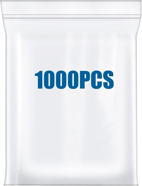 1000PCS 6"x9" Clear Small Plastic Resealable Poly Zip Bags - Durable Thick 2.4 Mil for Packaging