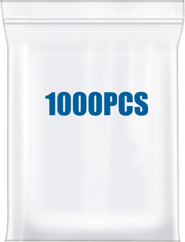 1000PCS 6"x9" Clear Small Plastic Resealable Poly Zip Bags - Durable Thick 2.4 Mil for Packaging