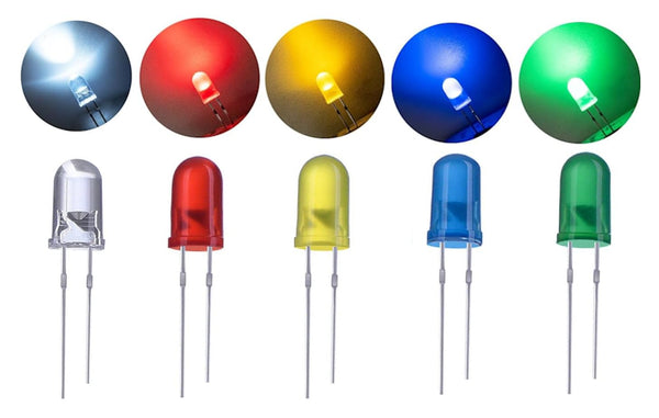 California JOS 50 PCS Colorful 5mm LED Light Diodes, LED Circuit Assorted