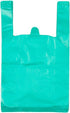 T Shirt Bags Plastic Grocery Bags with Handles in Bulk for Shopping and Restaurant, 12 x 20 Inch (Lake Blue, 50 Pcs)
