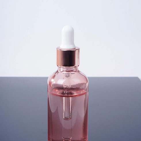 Furnido 6 Pcs,3.4 Oz Pink Glass Dropper Bottle for Essential Oils,Empty Glass Massage Oil Bottle Holder With Glass