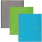 Five Star Spiral Notebooks, 3 Subject, Wide Ruled, 150 Sheets, 10-1/2" x 8", Gray, Lime, Teal, 3 Pack