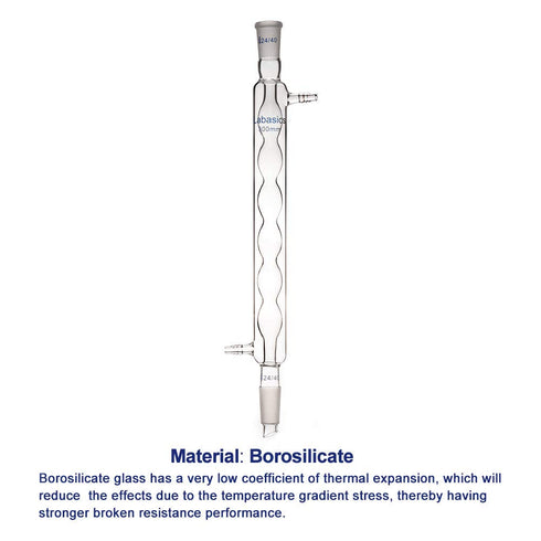 Borosilicate Glass Allihn Condenser, 24/40 Joint, 300mm Jacket Length Lab Glass