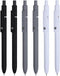 FIOVER Gel Pens, 6Pcs Fine Point Smooth Writing Pens, 0.5mm Black Gel Ink for Journaling Note Taking