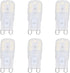 Hyuduo 6Pcs G9 Dimmable LED Light Bulbs, 3W Energy Saving Bi Pin Base for Chandelier and Pendant Lamps