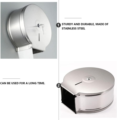 1pc Zerodeko Round Stainless Steel Tissue Storage Rack for Bathroom Easy Install Paper Holder Large Capacity