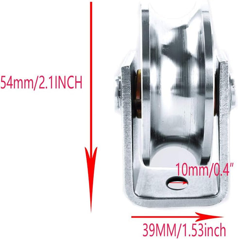 Chiloskit Sliding Gate 304 Stainless Steel Roller Wheel Bearings, 2 inch U Groove Pulley Wheels for Swing/Sliding Gate