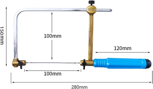 Coping Saw Heavy Duty Metal Woodworking Hand Saw, Fast Cutting Non-slip Hacksaw with 8 Pieces Scroll Saw Blades