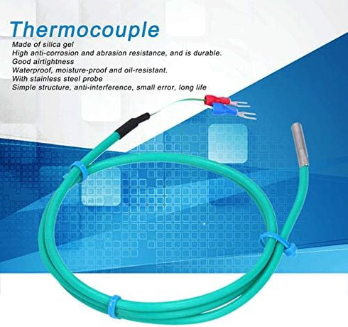 5x30mm K Type Green Thermocouple Waterproof Temperature Probes & Sensors with Soft Cable