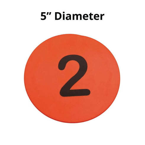 5" Pack 36. S&S Worldwide Spectrum Numbered, Anti-Skid, Soft Round Vinyl Spot Markers for PE / Gym Classes, Class Room
