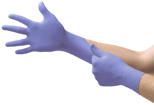 Microflex SU-690 Disposable Nitrile Gloves, Latex-Free, Powder-Free Glove for Cleaning, Mechanics, Automotive, Industrial, or Medical applications, Violet, Size Small, Box of 100 Units
