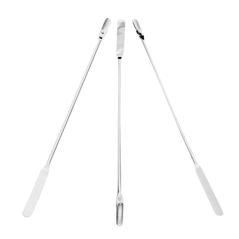 Nickel/SS Lab Spatulas with 0.5" Spoon x 1.25" Flat Ends, Hayman Style; 3 Pack