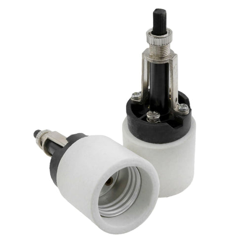 LoveIysp 2PCS 250W-250V E26 Lovelysp White Universal Ceramic lamp Holder Lamp Switch Replacement Lamp Socket