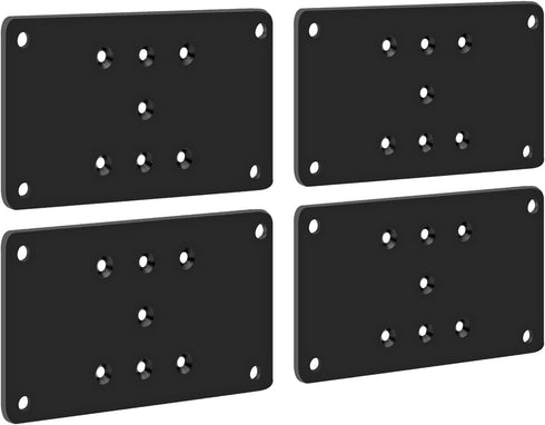 4pcs Black 3.5x6.5 Post Bracket for 4x4 Wood Post Anchor Base Steel Plate with Holes for Wood Joint Connector
