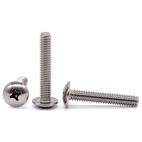M4-0.7 x 35mm Truss Head Machine Screws, 304 Stainless Steel 18-8, Phillips Drive, Mushroom Head, Full Coarse Thread