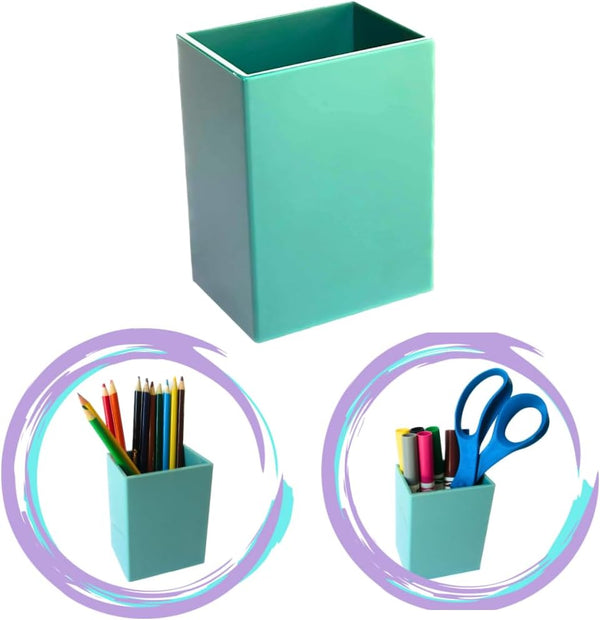 RDG Light Green Plastic Cute Pen Holder | Rectangular Shape Pen Box | Desk Organizer for School, Home, Stationery