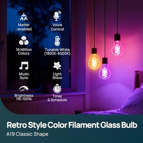 Bulbs A19 4 Pack Bulb A19 1Pack Linkind Smart Light Matter Smart Edison