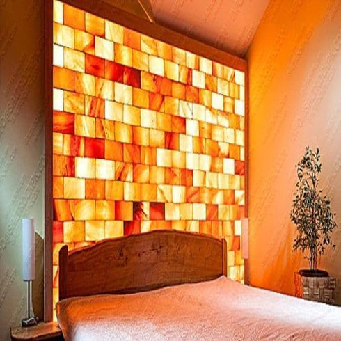 8"x4"x1" Pack 6 2.5 lbs Himalayan Pink Salt Tiles & Bricks - for Spa, Sauna- of Salt Bricks for Salt Wall, Salt Blocks