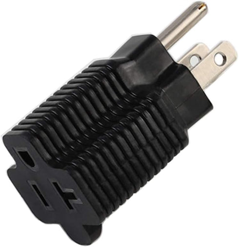 (2 Pack) Nema 15 Amp to 20 Amp Plug Adapter, ETL Listed NEMA 5-15P to 5-15/20R, 15 Amp Household Plug to 20 Amp T-Blade