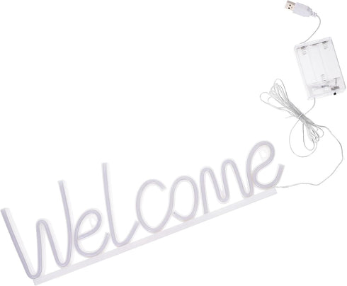 Zerodeko Welcome Neon Sign LED Light Decorative Welcome Sign Neon Lamp for