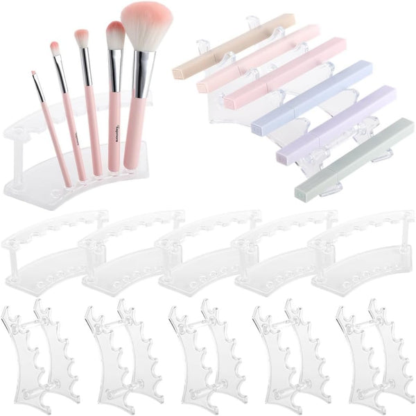 Deskium Acrylic Pen Stand Set - 10 Pieces With 6 Slots For Desk,